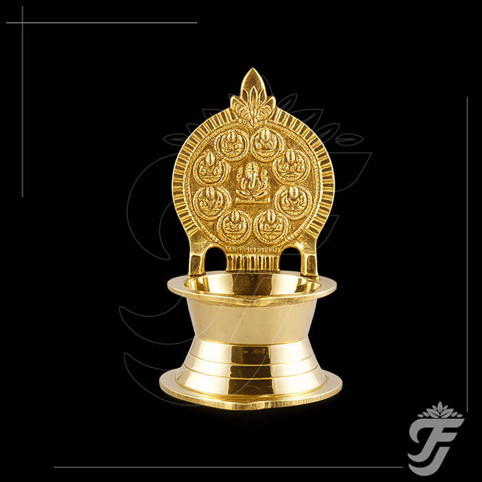 BRASS BABY ASHTALAKSHMI VILAKKU - 3.5"