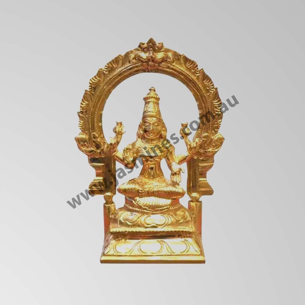 BRASS LAXMI STATUE - 6 INCH