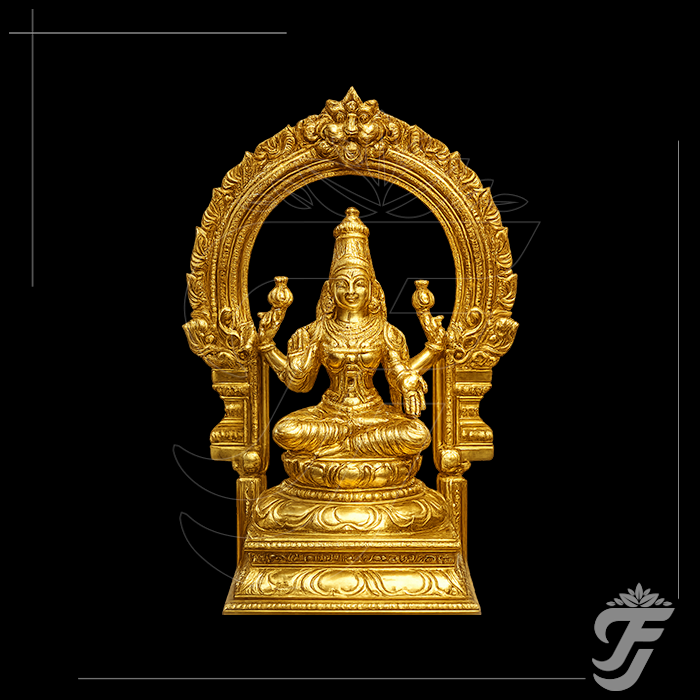 BRASS LAXMI STATUE - 6 INCH