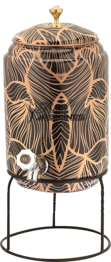 COPPER MEENA PRINT 4.5LTR WATER DISPENSER WITH STAND AND TAP-2