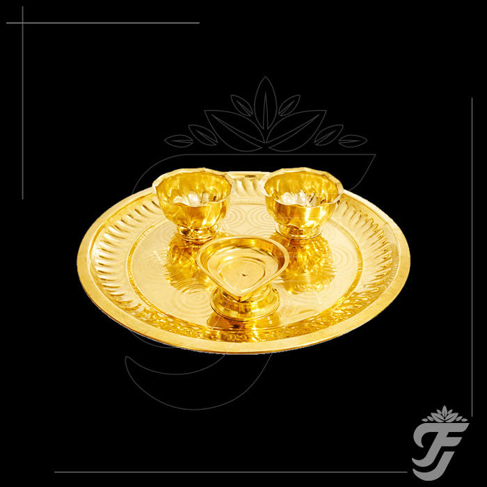 BRASS POOJA THALI SET