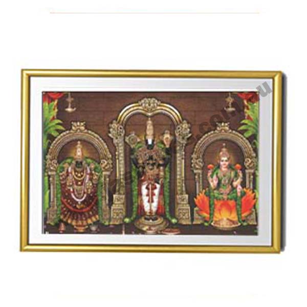 PHOTO FRAME BALAJI WITH PADMAVATHI & LAKSHMI - MEDIUM